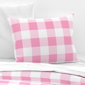 Three Inch Carnation Pink and White Buffalo Check