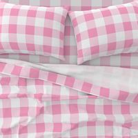 Three Inch Carnation Pink and White Buffalo Check