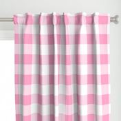 Three Inch Carnation Pink and White Buffalo Check