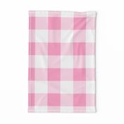 Three Inch Carnation Pink and White Buffalo Check