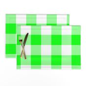 Three Inch Lime Green and White Buffalo Check
