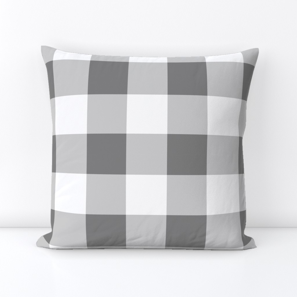 Three Inch Medium Gray and White Buffalo Check