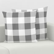 Three Inch Medium Gray and White Buffalo Check