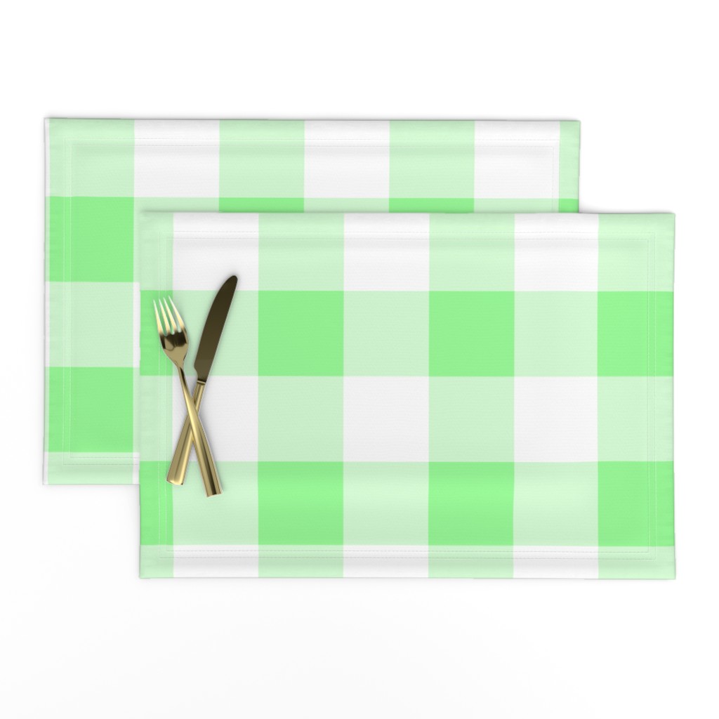 Three Inch Mint Green and White Buffalo Check