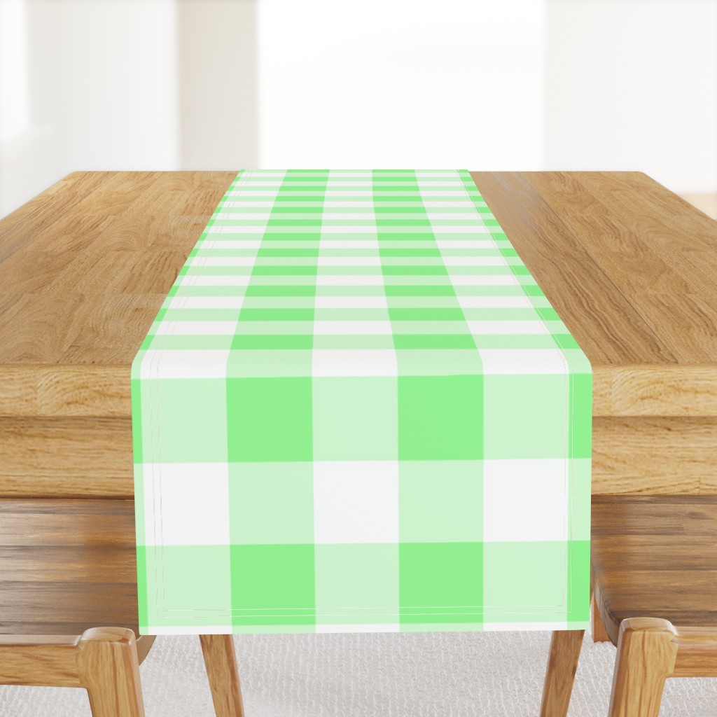 Three Inch Mint Green and White Buffalo Check