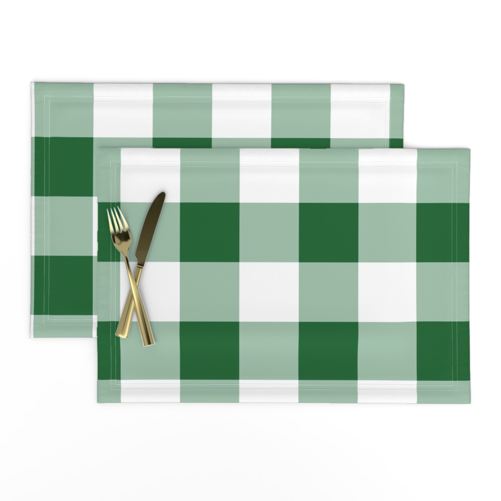 Three Inch Spruce Green and White Buffalo Check