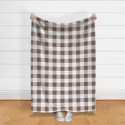 Three Inch Taupe Brown and White Buffalo Check