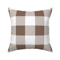 Three Inch Taupe Brown and White Buffalo Check