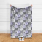 patchwork deer -lilac and grey