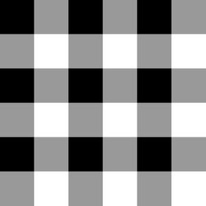 One Inch Black and White Gingham Check