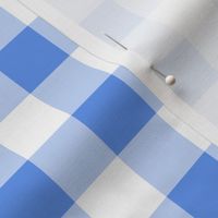 One Inch Cornflower Blue and White Gingham Check