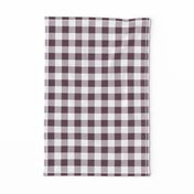 One Inch Eggplant Purple and White Gingham Check