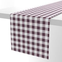 One Inch Eggplant Purple and White Gingham Check