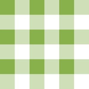 One Inch Greenery Green and White Gingham Check