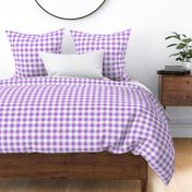 One Inch Lavender Purple and White Gingham Check