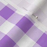 One Inch Lavender Purple and White Gingham Check