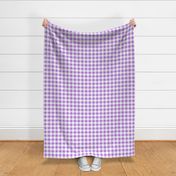 One Inch Lavender Purple and White Gingham Check