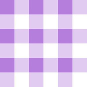 One Inch Lavender Purple and White Gingham Check