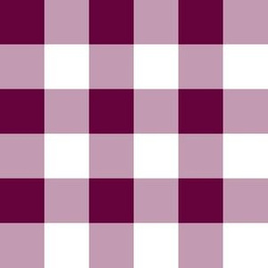 One Inch Tyrian Purple and White Gingham Check