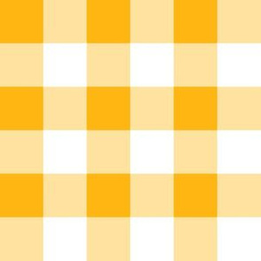 One Inch Yellow Gold and White Gingham Check