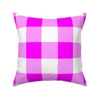 Three Inch Pink and White Gingham Check