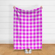 Three Inch Pink and White Gingham Check