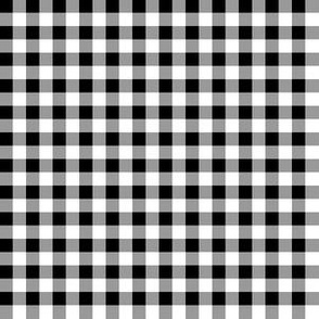 Quarter Inch Black and White Gingham Check