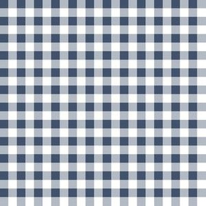 Quarter Inch Blue Jeans Blue and White Gingham Check