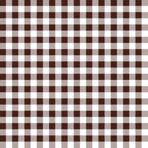 Quarter Inch Brown and White Gingham Check