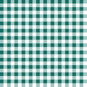 Quarter Inch Cyan Turquoise Blue and White Gingham Check