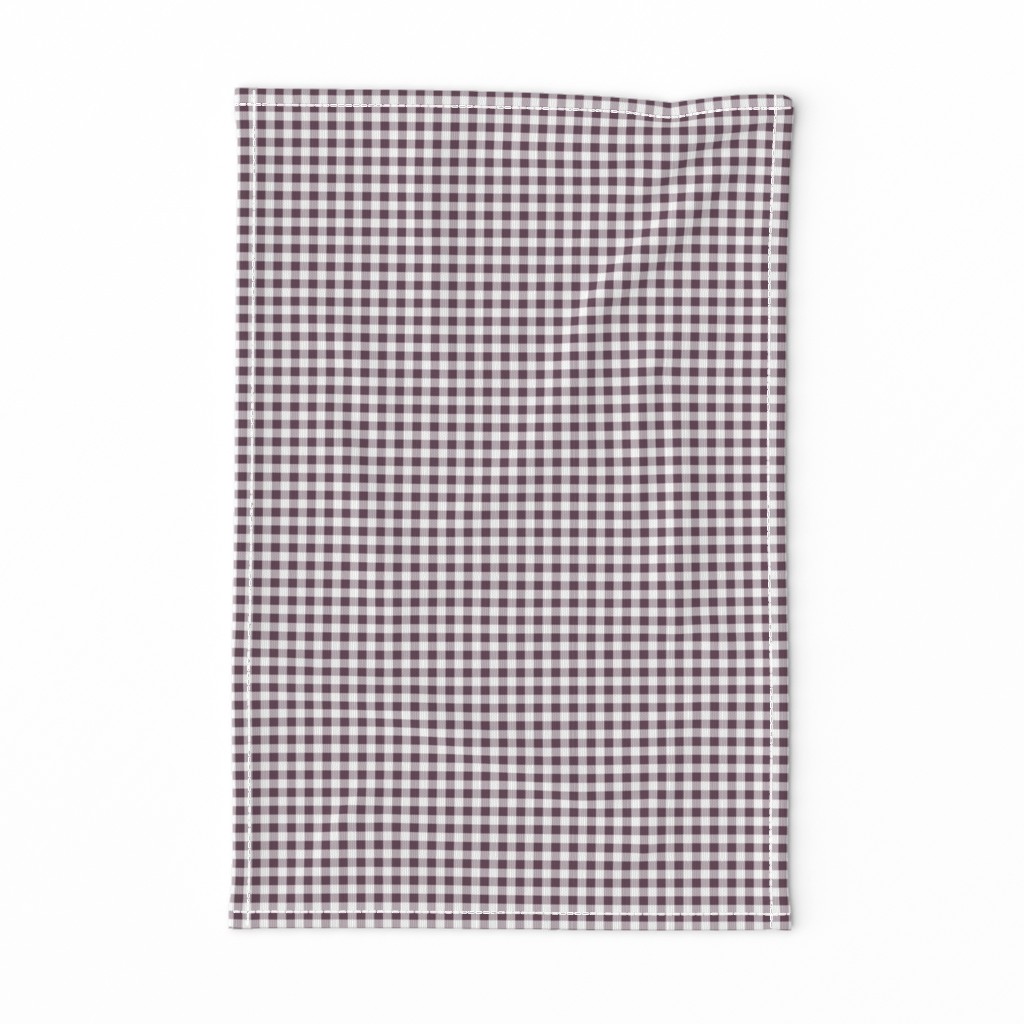 Quarter Inch Eggplant and White Gingham Check