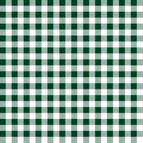 Quarter Inch Evergreen and White Gingham Check