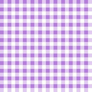 Quarter Inch Lavender Purple and White Gingham Check