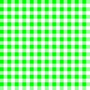 Quarter Inch Lime Green and White Gingham Check