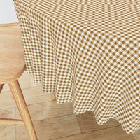 Quarter Inch Matte Antique Gold and White Gingham Check