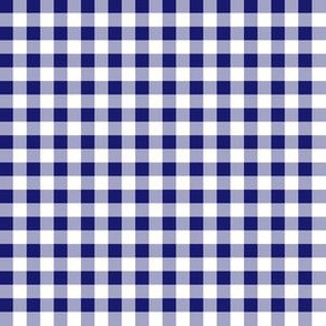 Quarter Inch Midnight Blue and White Gingham Check
