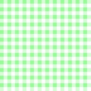 Quarter Inch Mint Green and White Gingham Check