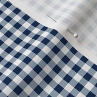 Quarter Inch Navy Blue and White Gingham Check