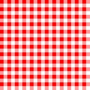 Quarter Inch Red and White Gingham Check