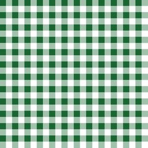 Quarter Inch Spruce Green and White Gingham Check