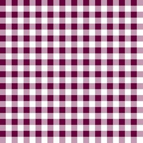 Quarter Inch Tyrian Purple and White Gingham Check