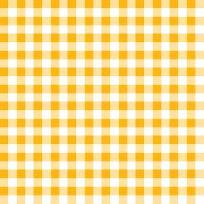 Quarter Inch Yellow Gold and White Gingham Check