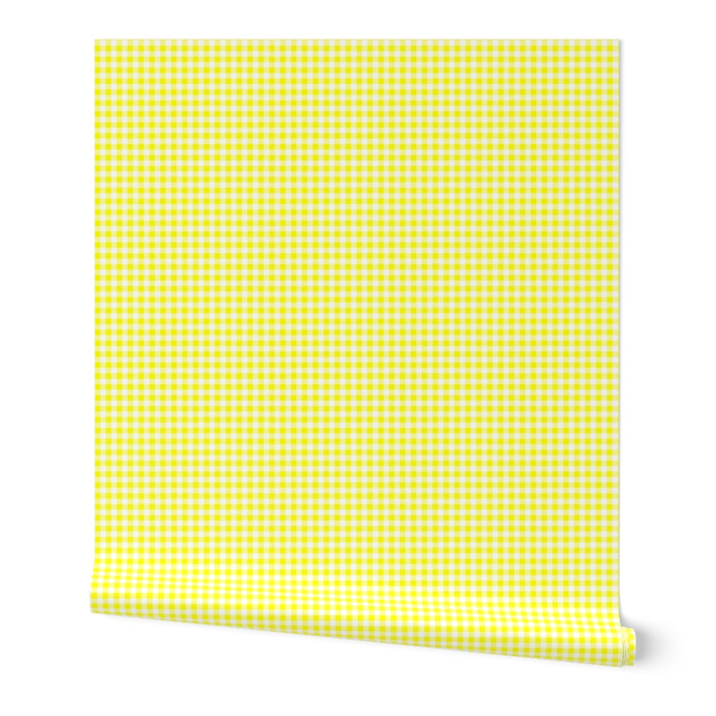 Quarter Inch Yellow and White Gingham Check