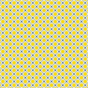 Talavera - Half Inch Blue Grid with Large Yellow Dots