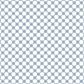 Talavera - Half Inch Blue Grid on White