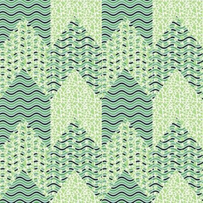 Green Polka Dot Waves Chevron_Stripe