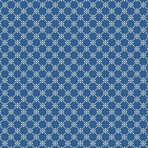Talavera - Half Inch White Grid on Blue