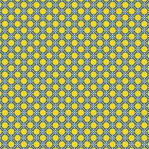 Talavera - Half Inch Blue Grid with Yellow Dots