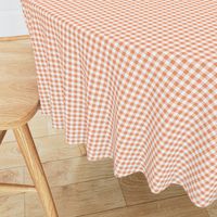 Quarter Inch Peach and White Gingham Check