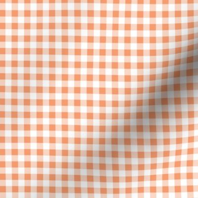 Quarter Inch Peach and White Gingham Check